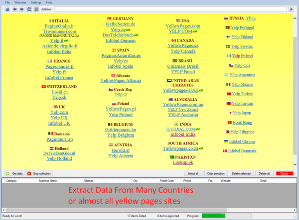 Yellow Pages And Yelp Data Extractor