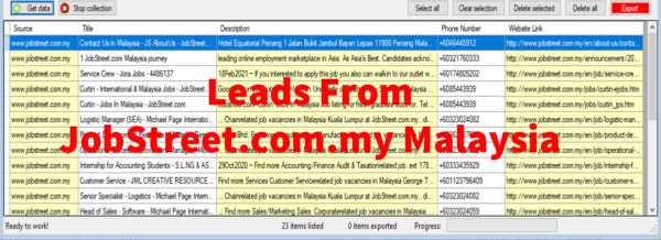 Leads From Jobstreet-com-my Malaysia